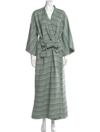 Pre-owned La Vie Style House Printed Long Dress W/ Tags In Green
