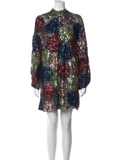 Pre-owned La Vie Style House Printed Mini Dress In Black