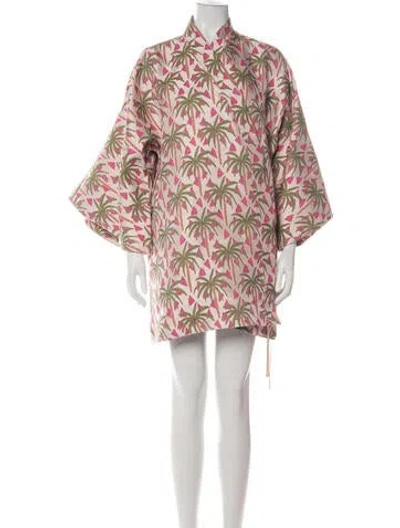 Pre-owned La Vie Style House Printed Mini Dress In Green