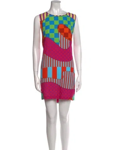 Pre-owned La Vie Style House Printed Mini Dress W/ Tags In Orange