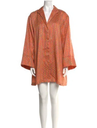 Pre-owned La Vie Style House Printed Mini Dress W/ Tags In Orange