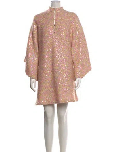 Pre-owned La Vie Style House Printed Mini Dress W/ Tags In Pink
