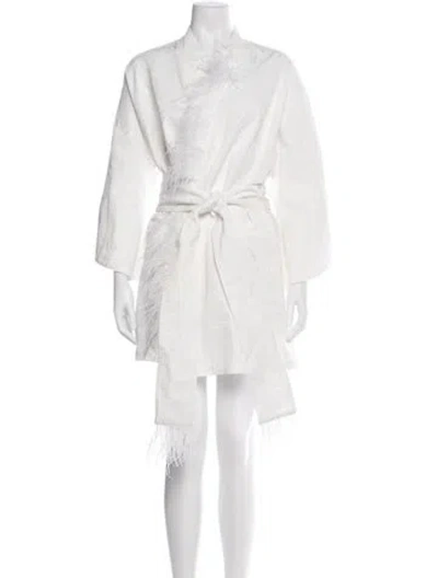 Pre-owned La Vie Style House Printed Mini Dress In White