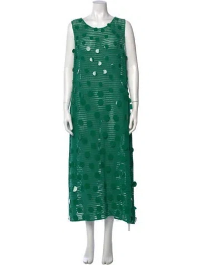 Pre-owned La Vie Style House Scoop Neck Long Dress In Green
