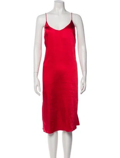 Pre-owned La Vie Style House Scoop Neck Midi Length Dress In Red
