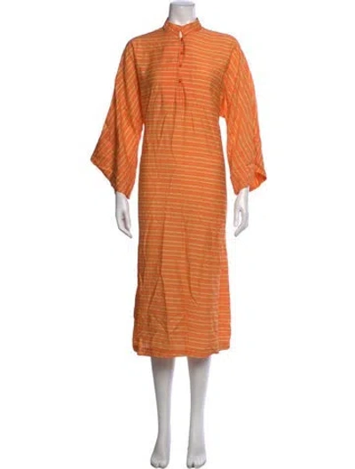 Pre-owned La Vie Style House Striped Long Dress In Orange