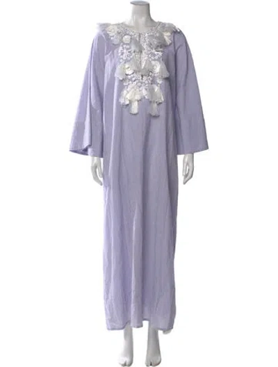Pre-owned La Vie Style House Striped Long Dress In Purple
