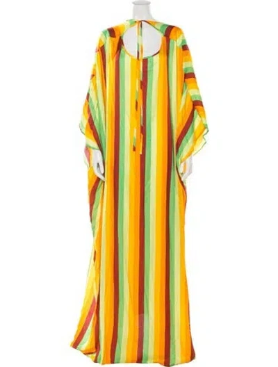 Pre-owned La Vie Style House Striped Long Dress W/ Tags In Green