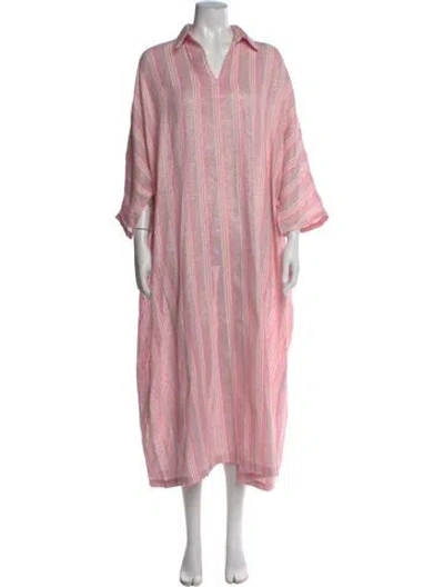 Pre-owned La Vie Style House Striped Long Dress W/ Tags In Pink