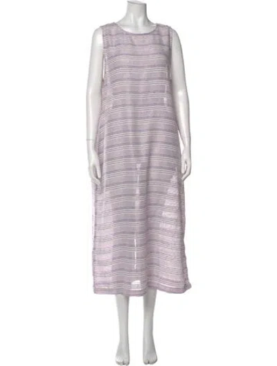 Pre-owned La Vie Style House Striped Long Dress W/ Tags In Purple