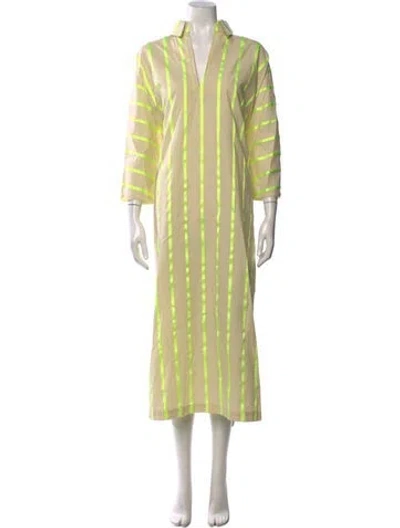 Pre-owned La Vie Style House Striped Long Dress W/ Tags In Yellow