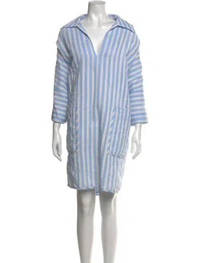 Pre-owned La Vie Style House Striped Mini Dress In Blue