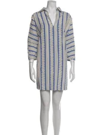 Pre-owned La Vie Style House Striped Mini Dress W/ Tags In Blue