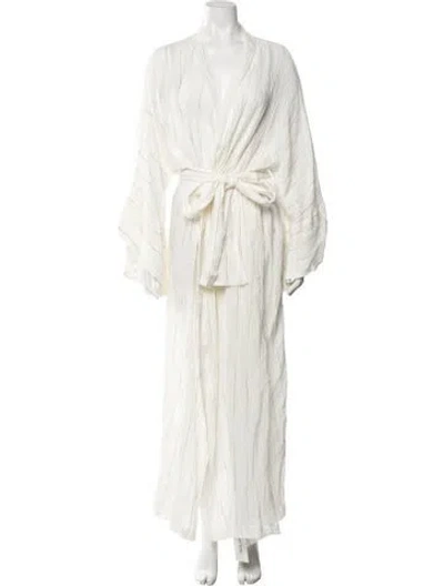Pre-owned La Vie Style House Striped Robe In Neutrals