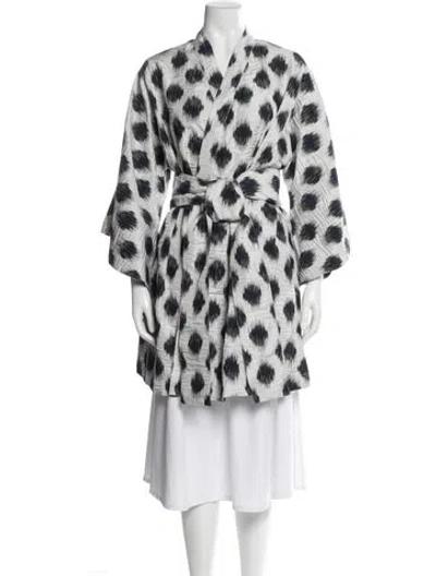 Pre-owned La Vie Style House Virgin Wool Patterned Robe In Multi