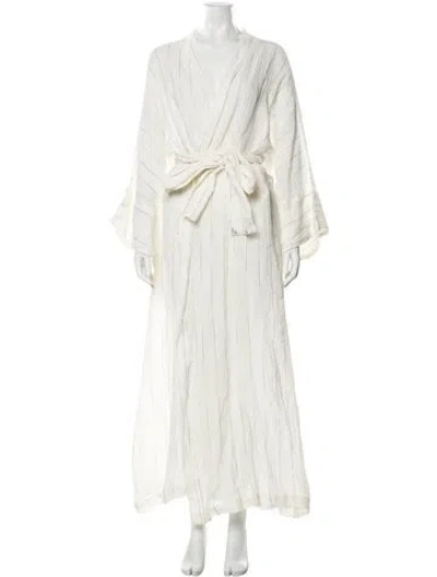 Pre-owned La Vie Style House V-neck Long Dress In Neutral