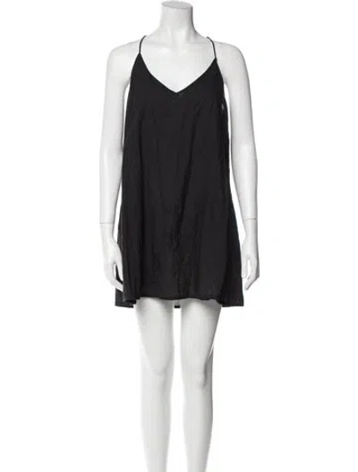 Pre-owned La Vie Style House V-neck Mini Dress W/ Tags In Black