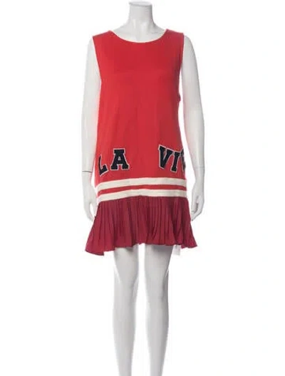 Pre-owned La Vie Style House Wool Mini Dress In Red