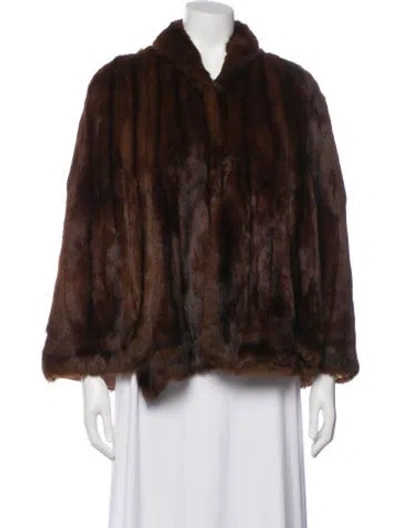 Pre-owned La Vogue Mink Faux Fur Jacket In Brown