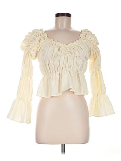 Pre-owned Laagam 3/4 Sleeve Blouse In Ivory