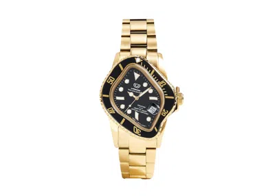 Pre-owned Laarvee Men's  Golden Precision Steel Pea001gblk Watch In Stainless Steel In Silver