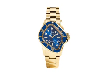Pre-owned Laarvee Men's  Golden Precision Steel Pea001gblu Watch In Stainless Steel