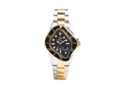 Pre-owned Laarvee Men's  Silver & Golden Precision Steel Pea001sgblk Watch In Stainless Steel
