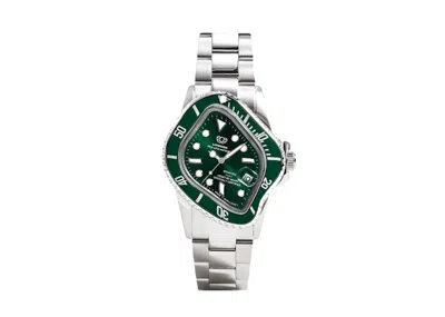 Pre-owned Laarvee Men's  Silver Precision Steel Pea001sgrn Watch In Stainless Steel
