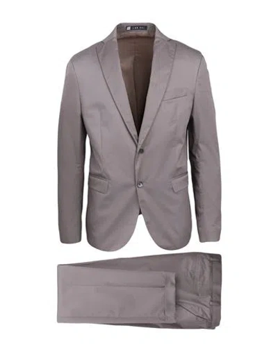 Lab 001 Man Suit Light Brown Size 42 Cotton, Elastane In Beige