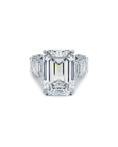Lab Grown Diamonds 10 Carat Emerald Cut Micropave Lucida Set Masterpi