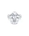 Lab Grown Diamonds 10 Carat Oval Cut Lucida Set 4.40 Side Diamonds Wh