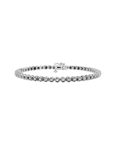 Lab Grown Diamonds 1.00 Ct. Tw. Lab-grown Diamond Silver Tennis Bracelet In Metallic