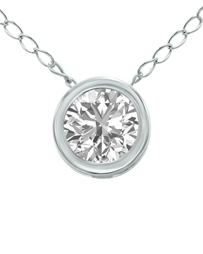 Lab Grown Diamonds 14k 0.25 Ct. Tw. Lab Grown Diamond Necklace In Metallic