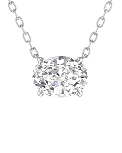 Lab Grown Diamonds 14k 0.25 Ct. Tw. Lab Grown Diamond Necklace In Metallic