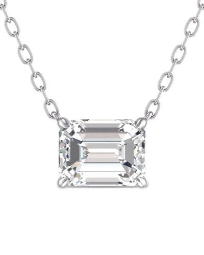 Lab Grown Diamonds 14k 0.25 Ct. Tw. Lab Grown Diamond Necklace In Metallic