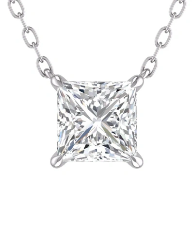 Lab Grown Diamonds 14k 0.25 Ct. Tw. Lab Grown Diamond Necklace In Metallic