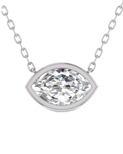 Lab Grown Diamonds 14k 0.25 Ct. Tw. Lab Grown Diamond Necklace In Metallic