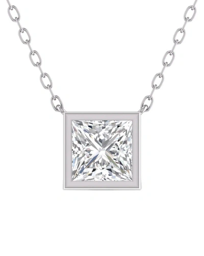 Lab Grown Diamonds 14k 0.25 Ct. Tw. Lab Grown Diamond Necklace In Metallic