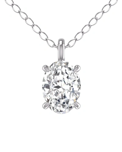 Lab Grown Diamonds 14k 0.25 Ct. Tw. Lab Grown Diamond Necklace In Metallic