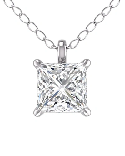 Lab Grown Diamonds 14k 0.25 Ct. Tw. Lab Grown Diamond Necklace In Metallic