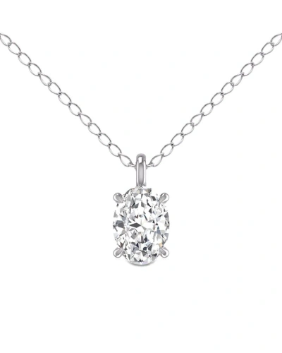 Lab Grown Diamonds 14k 0.50 Ct. Tw. Lab Grown Diamond Necklace In Metallic