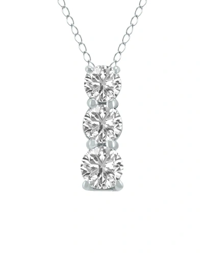 Lab Grown Diamonds 14k 0.50 Ct. Tw. Lab Grown Diamond Necklace In Metallic