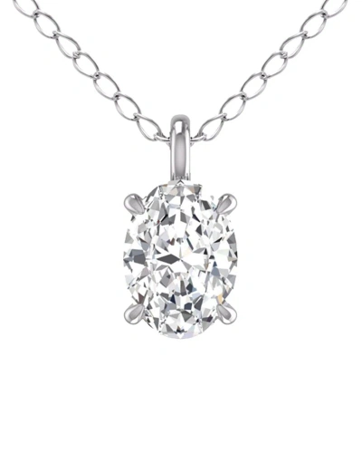 Lab Grown Diamonds 14k 0.75 Ct. Tw. Lab Grown Diamond Necklace In Metallic