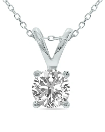 Lab Grown Diamonds 14k 0.75 Ct. Tw. Lab Grown Diamond Necklace In Metallic