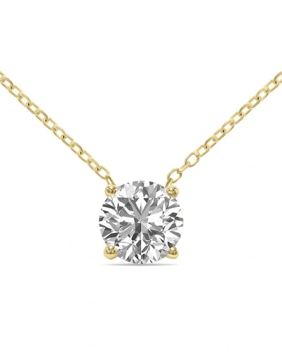 Lab Grown Diamonds 14k 0.75 Ct. Tw. Lab Grown Diamond Solitaire Necklace In Gold