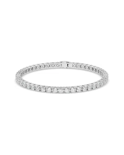 Lab Grown Diamonds 14k 0.00 Ct. Tw. Lab-grown Diamond Bracelet In Metallic