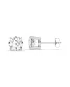 Lab Grown Diamonds 14k 0.00 Ct. Tw. Lab-grown Diamond Earrings In Silver