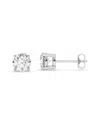 Lab Grown Diamonds 14k 0.00 Ct. Tw. Lab-grown Diamond Earrings In Silver