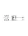 Lab Grown Diamonds 14k 0.00 Ct. Tw. Lab-grown Diamond Earrings In Silver