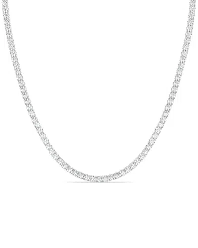 Lab Grown Diamonds 14k 0.00 Ct. Tw. Lab-grown Diamond Necklace In Silver